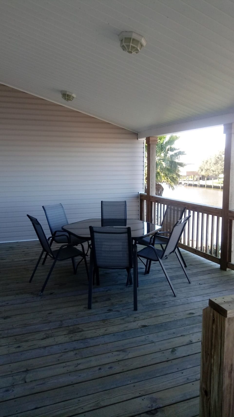 Back porch with seating for 6