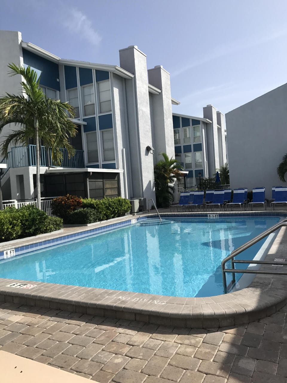 “Smaller” pool directly beside building yet private balcony