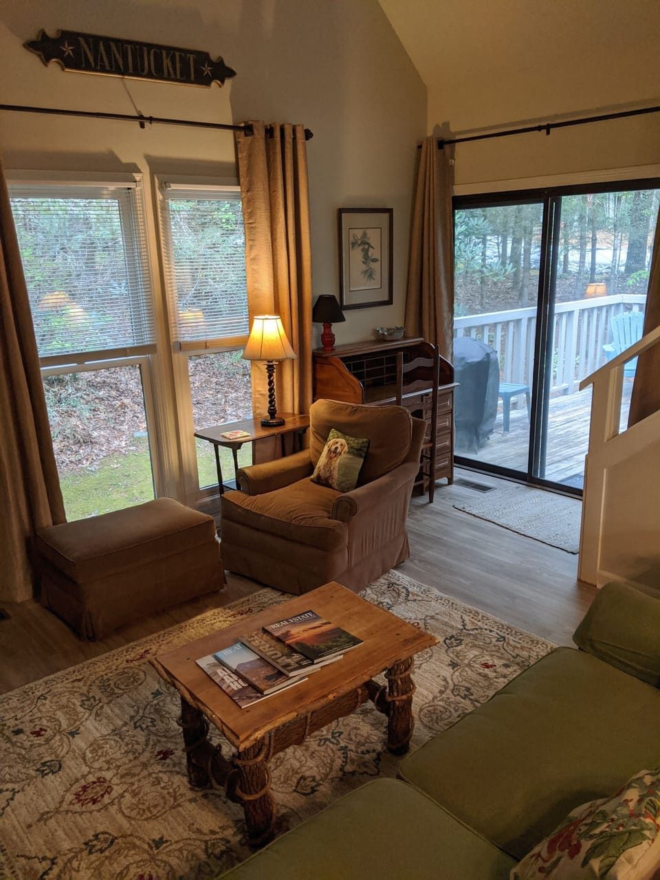 Sliding doors from the Den onto the back deck.