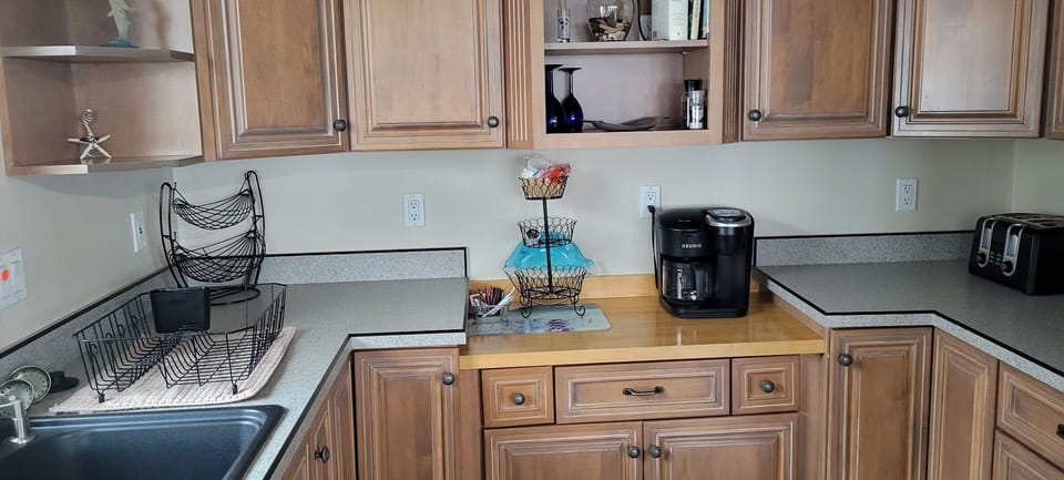 Kitchen with coffee maker and toaster