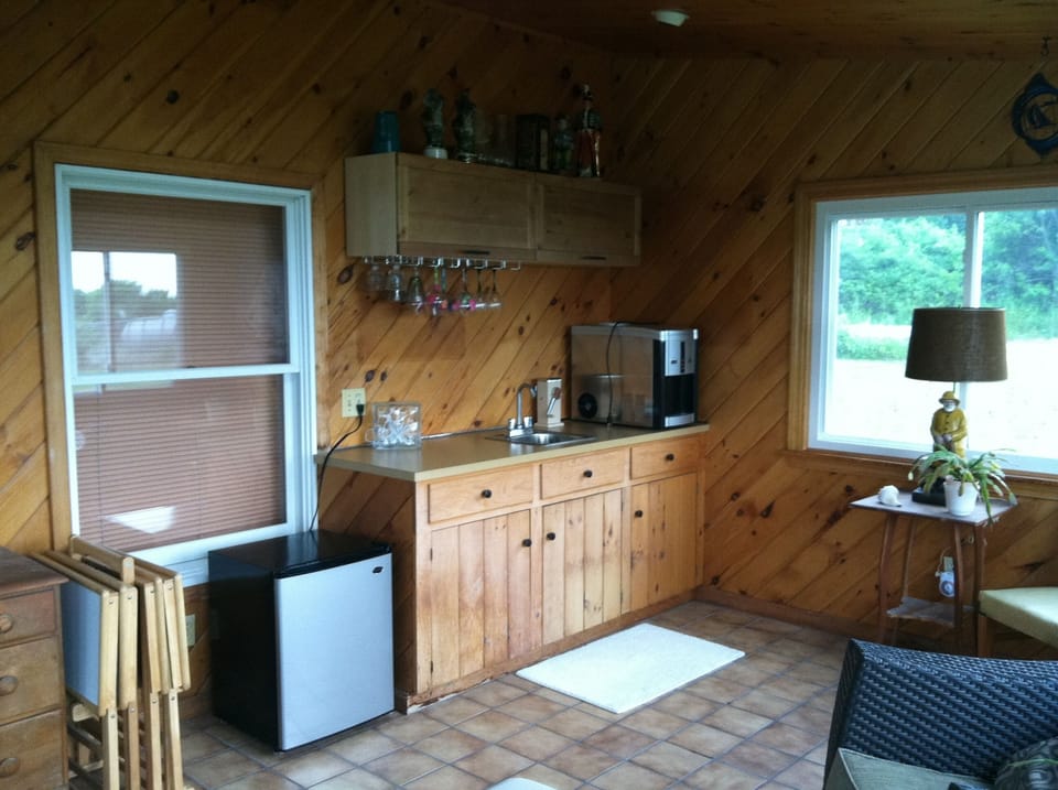 Wet bar in sunroom