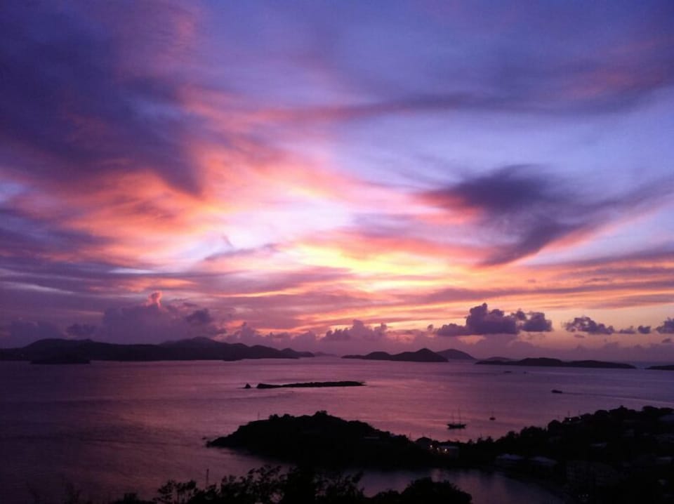 Twilight view from villa