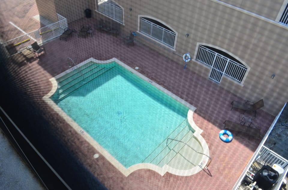 From your private back lanai, you can see the pool.