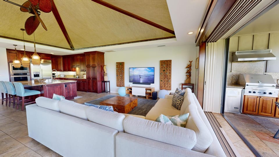 Open concept design allows you to spend time with family and friends whether you're cooking dinner or relaxing after a fun day of exploring the Island