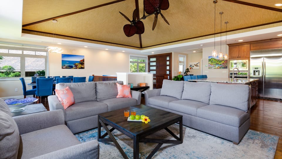 Plenty of seating for the entire family on the comfortable sofas