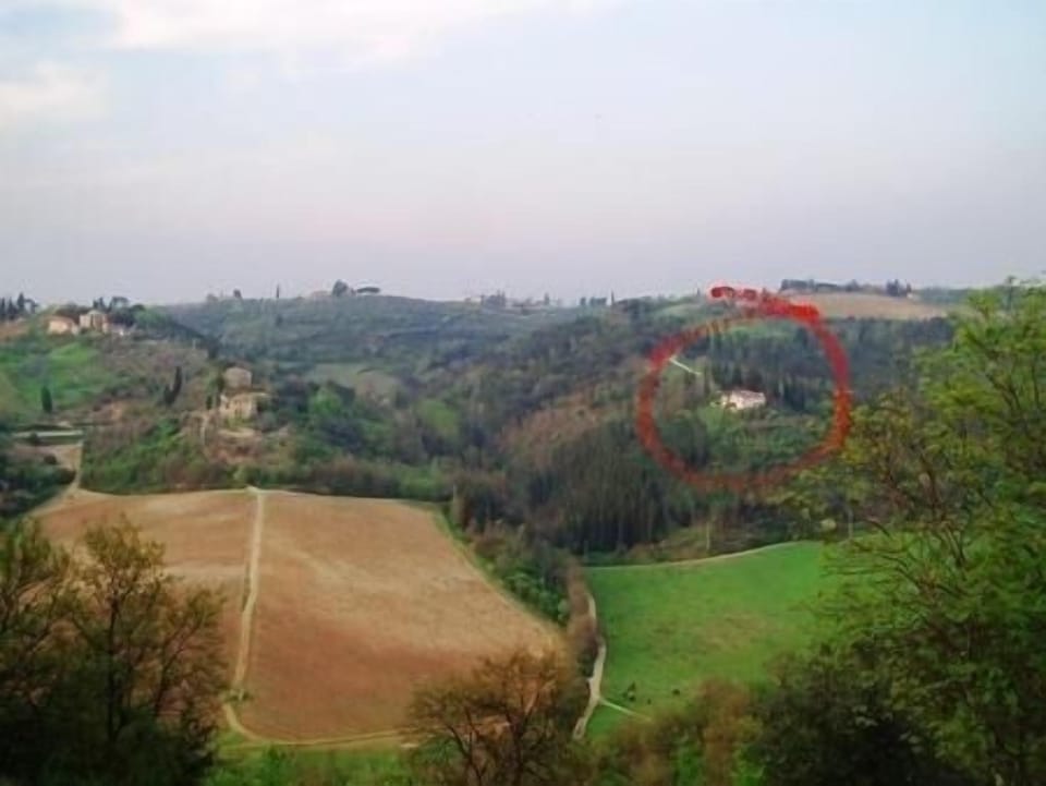 The country house is situated on a hilltop with views all around 