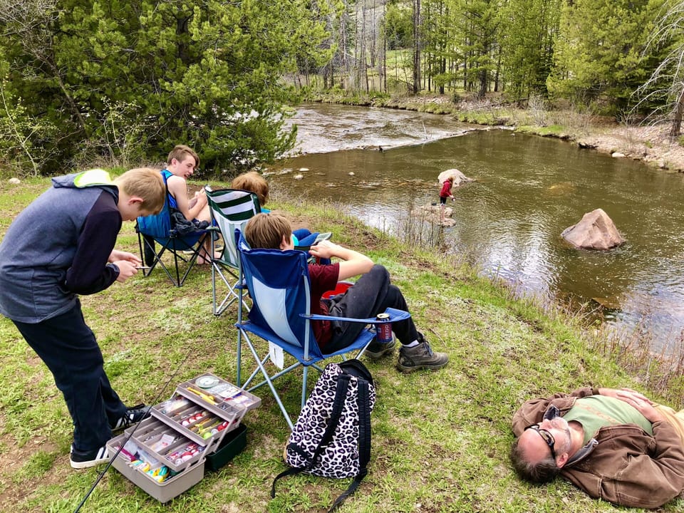 Relaxing and fishing on the river