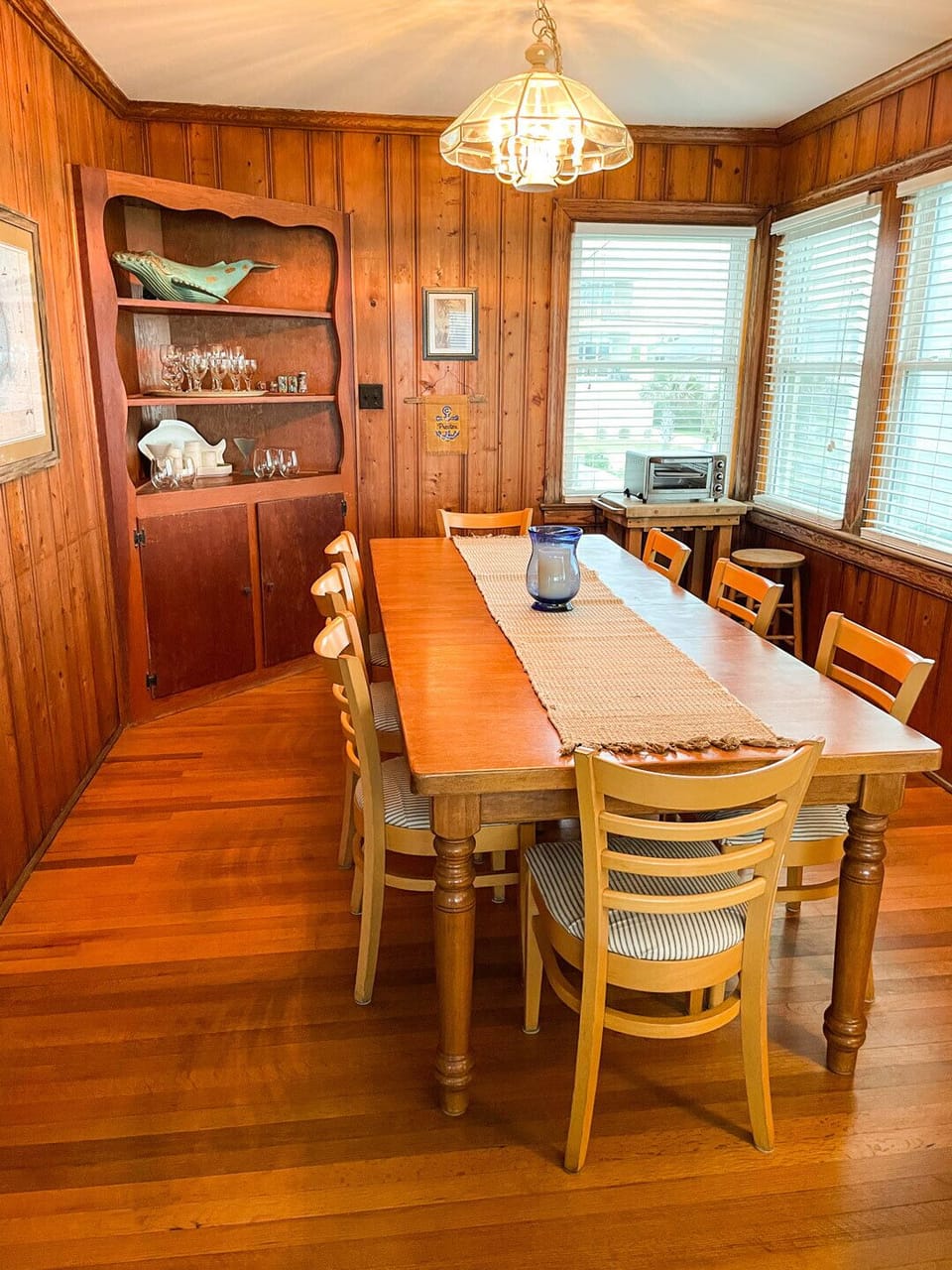 Dining table with seating for 8