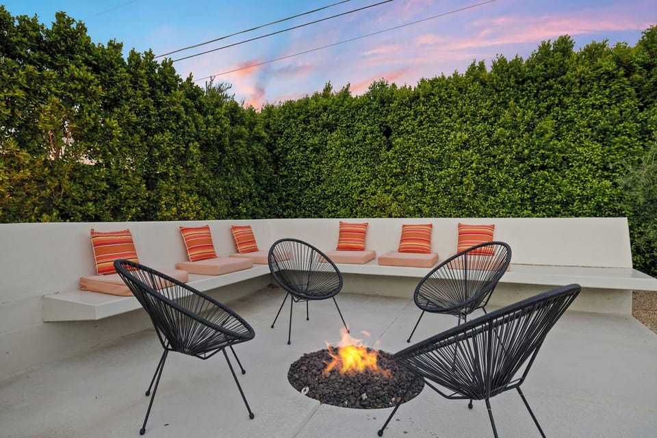 Cozy-up around the outdoor gas fire pit