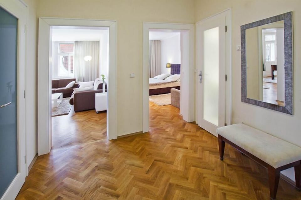 Large hallway - access to walk in closet, bedrooms, living room, laundry room