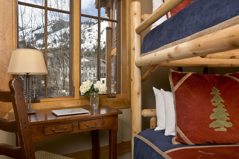 Third bedroom has two full size bunk beds with an ensuite bathroom.