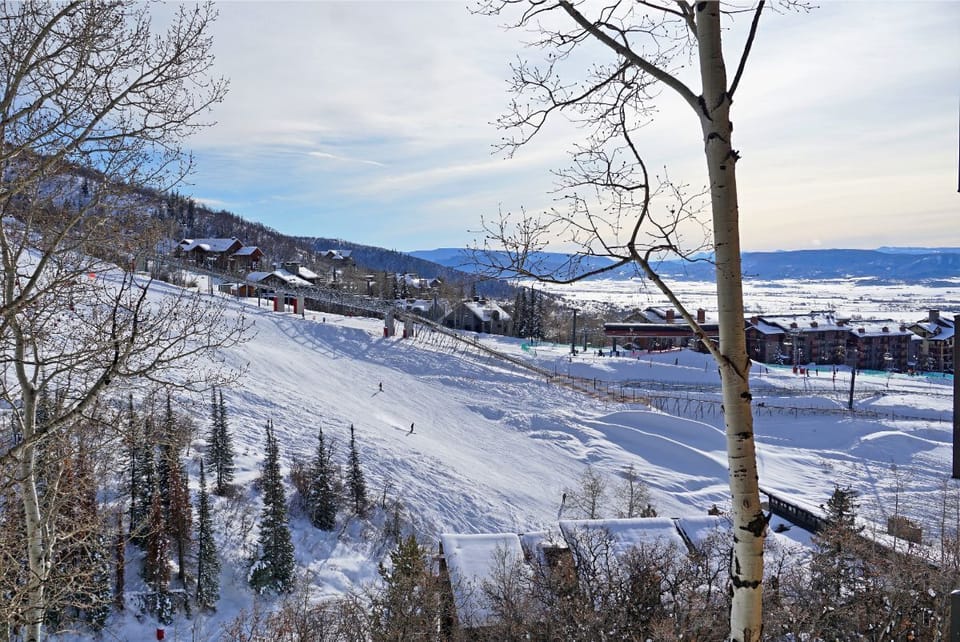 Balcony view of the slopes and Yampa Valley