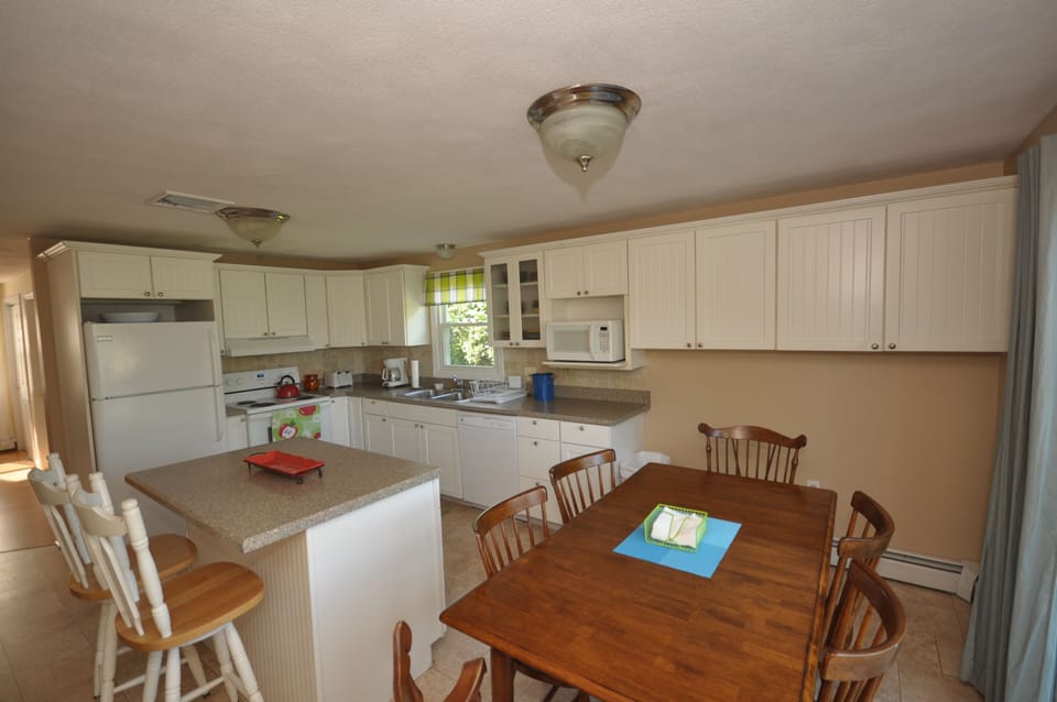 Fully stocked kitchen.