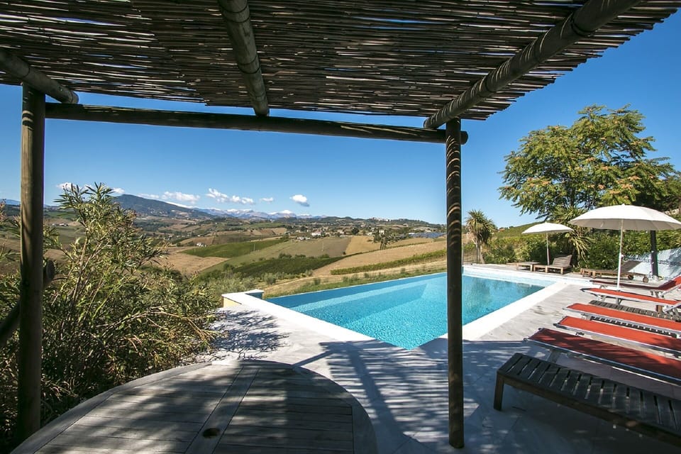 Shade by the infinity pool