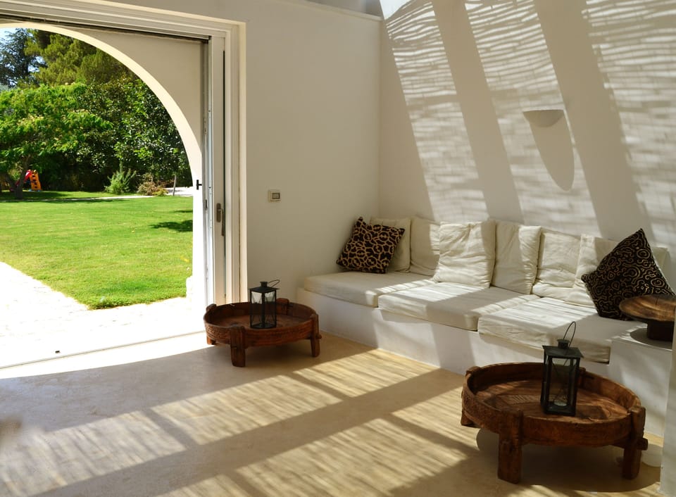 Looking out to the garden from the Villa's lounge area.