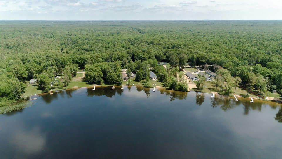 Aerial view from lake