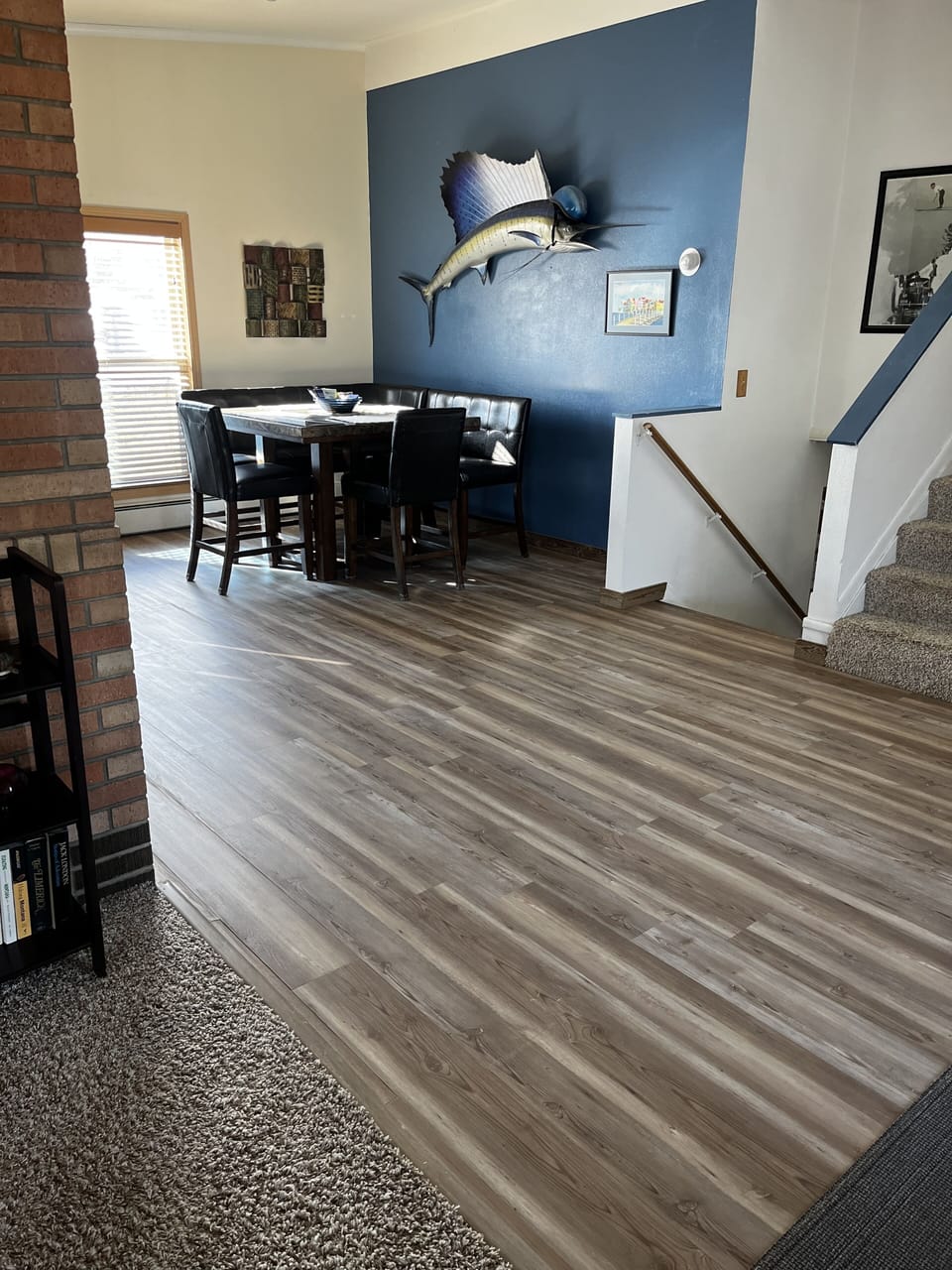 View into Dining Room and Kitchen from Living Room