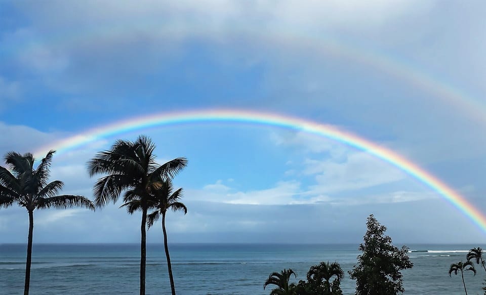 Double rainbow off our lanai. Photo taken by one of my wonderful guests