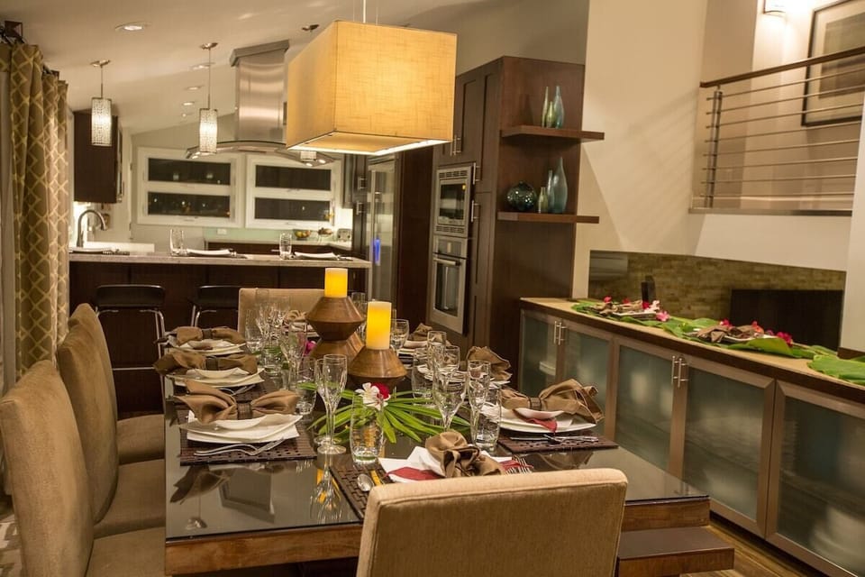 Upscale dining room is the perfect space to gather for meals.