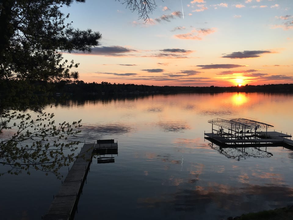 View from deck at sunset