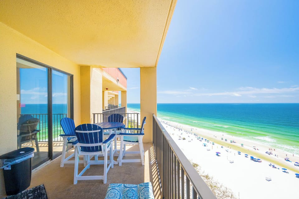 Experience seemingly endless coastline views from your top floor balcony on the beach