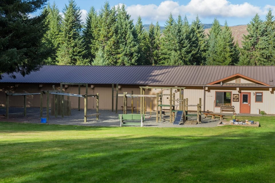 Community park is great for kids and air hockey table inside!

