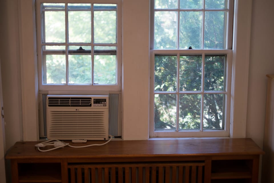 Studio window air conditioner in summer