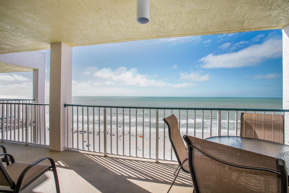 Dine or relax on private balcony 