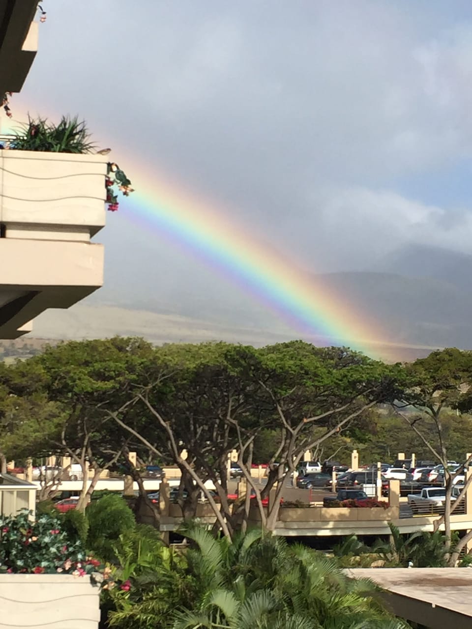Rainbow with West Maui Mountains to the east