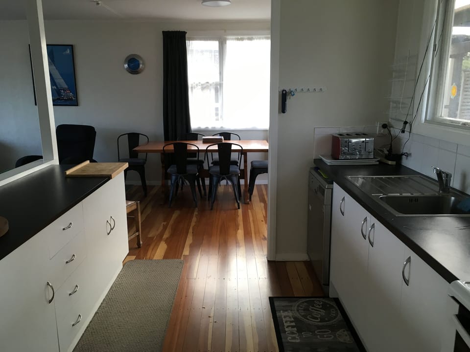 Kitchen looking through to dining room