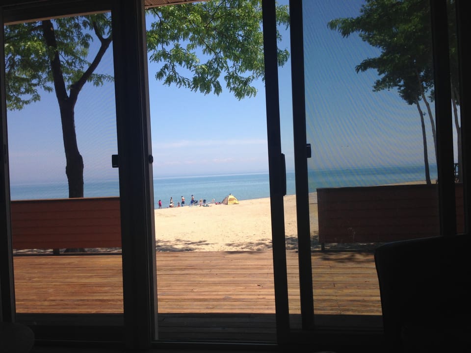 Inside Paradise Beach House looking out.