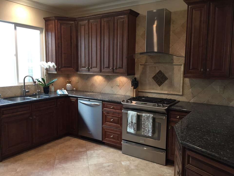 Stainless steel automatic dishwasher and gas stove and oven