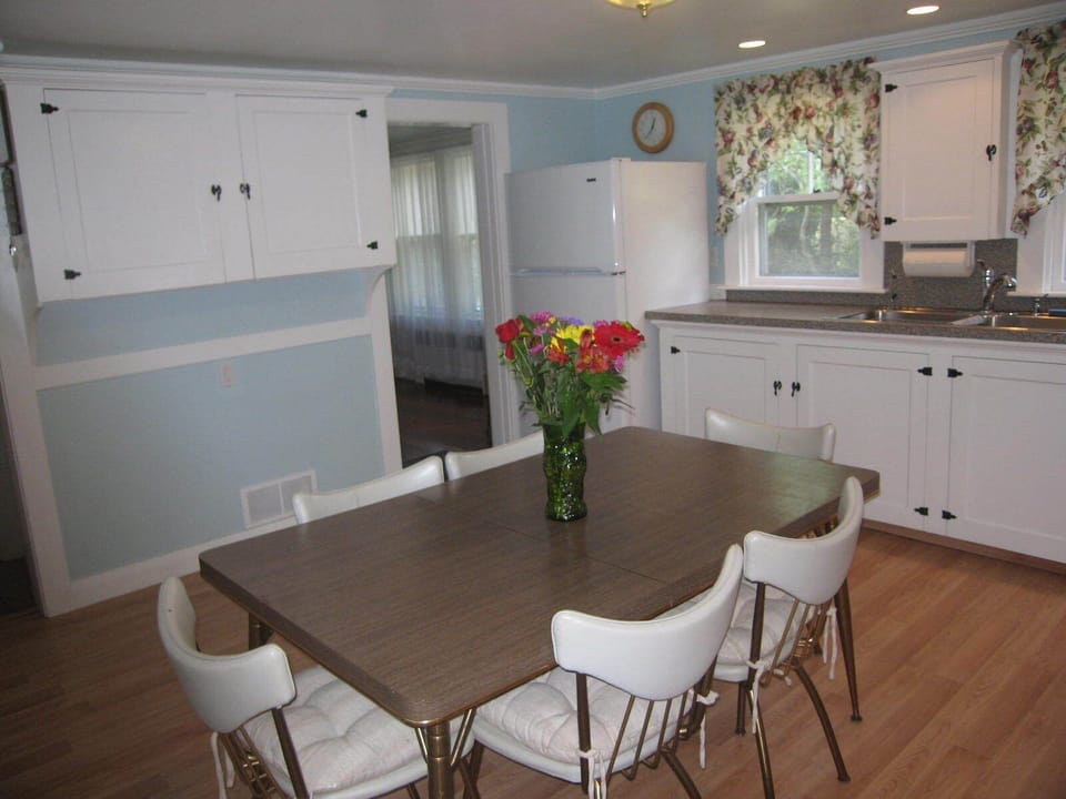 Fridge with ice maker, filtered water supply at sink tap