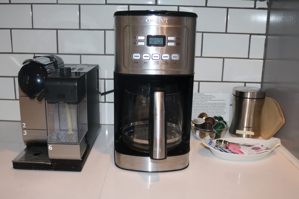 Breville coffee maker, Nespresso maker- pods supplied, original line if ordering