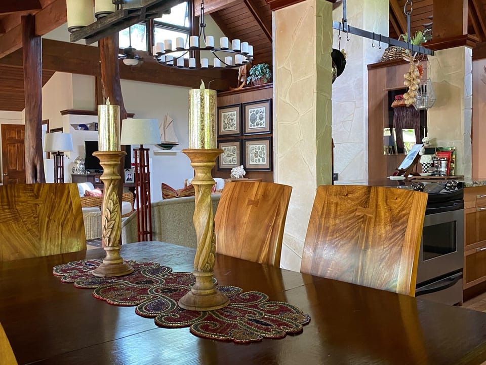 Dining area with Mango wood chairs