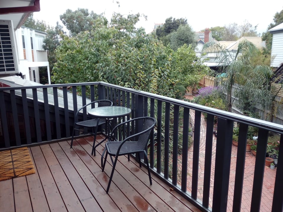 Balcony over looking garden