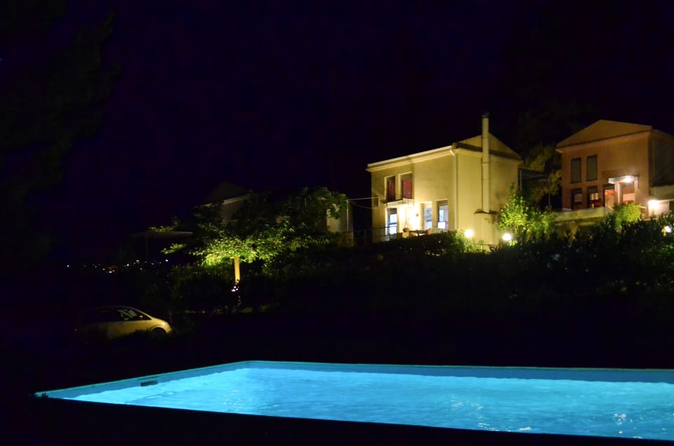 Swimming pool at night