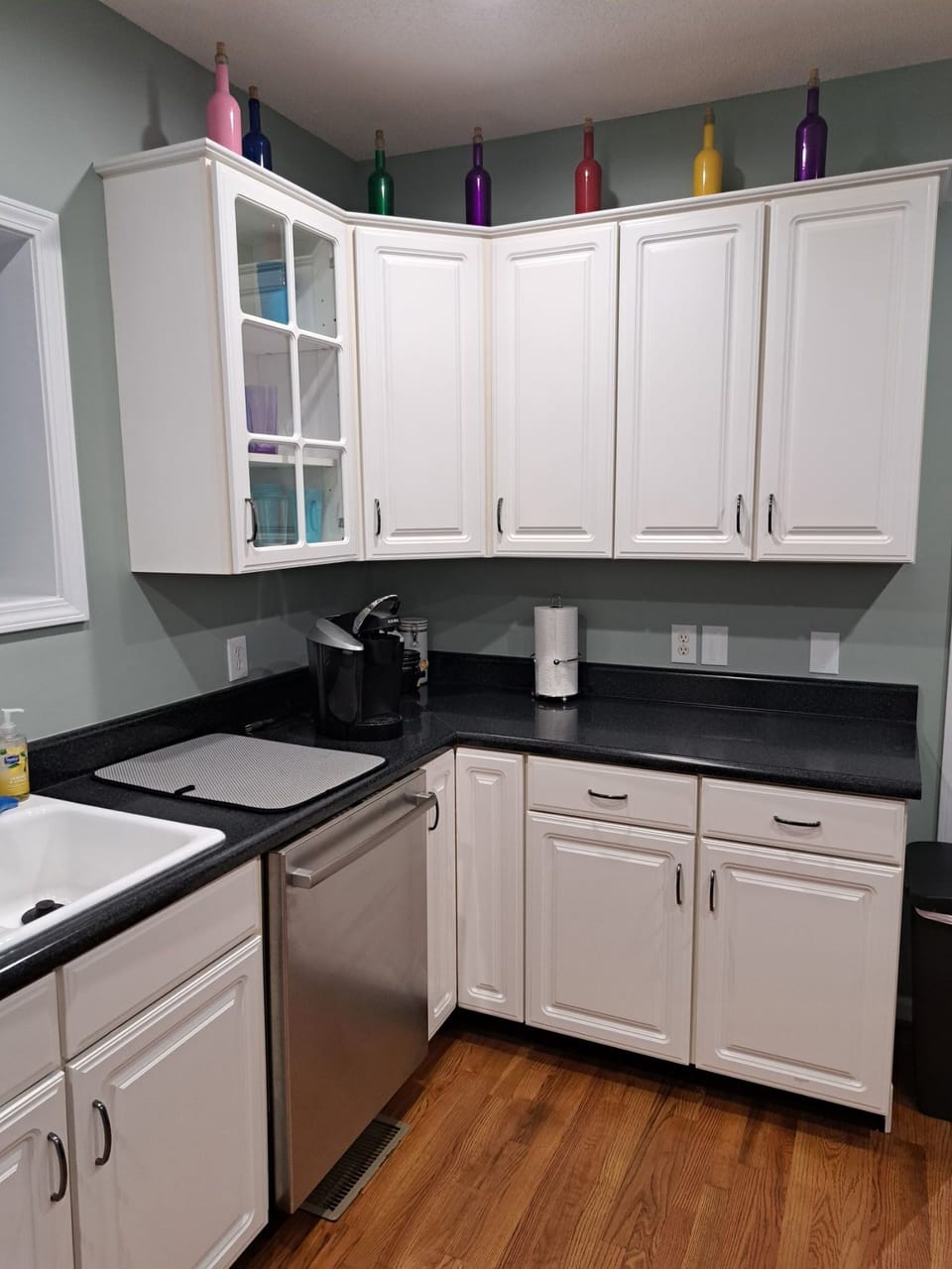 Kitchen with dishwasher and Kuerig coffee maker