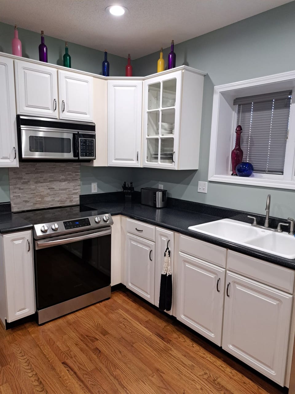 Kitchen with stainless steel appliances