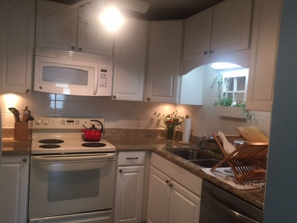 kitchen with microwave, dishwasher