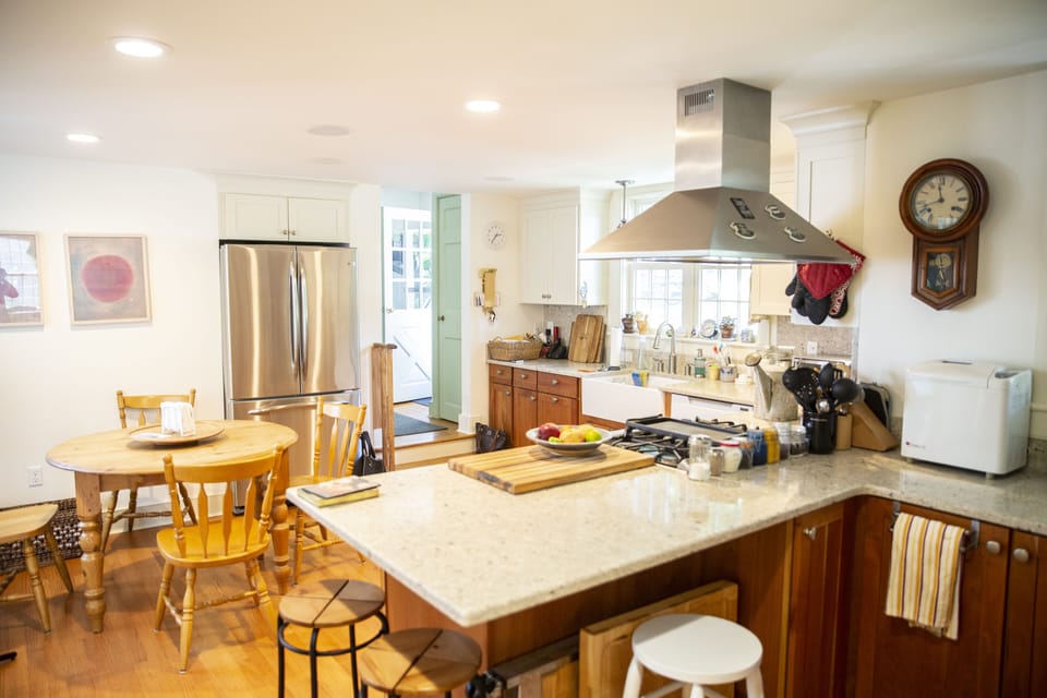 Spacious kitchen with two sinks