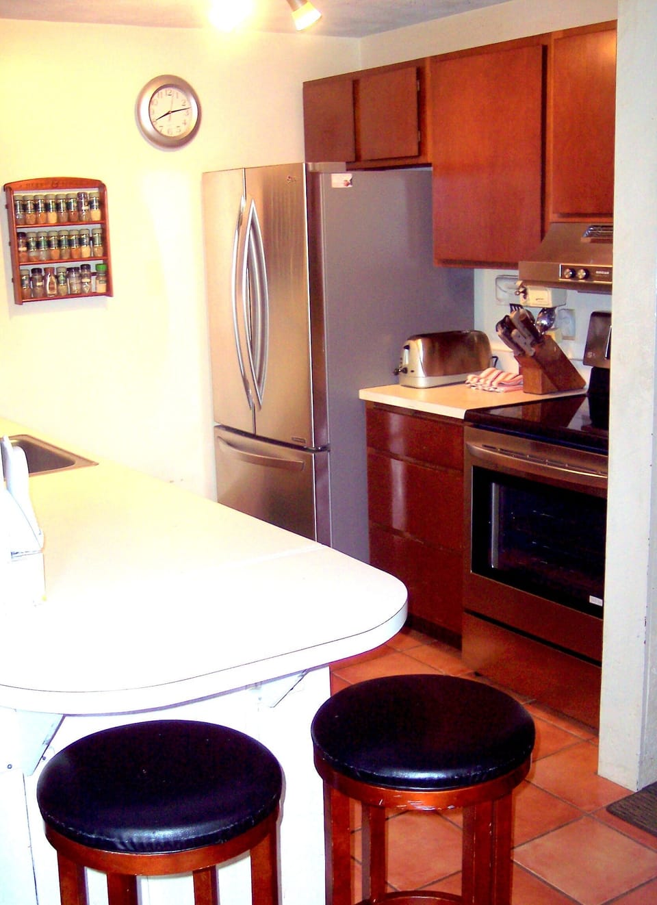 Kitchen with updated appliances.