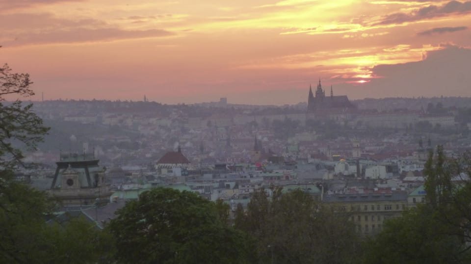 Sunset view from park