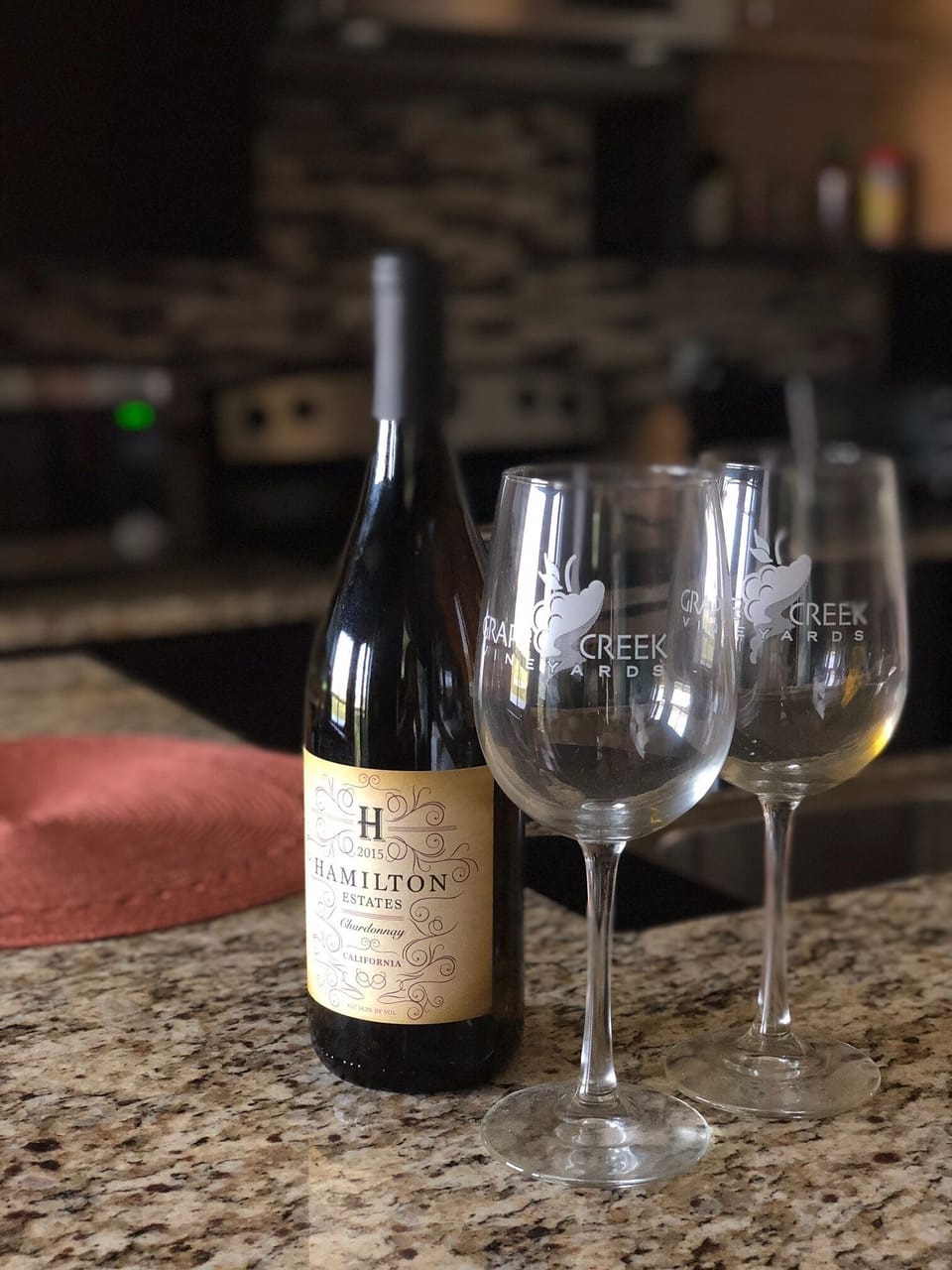 complimentary bottle of wine