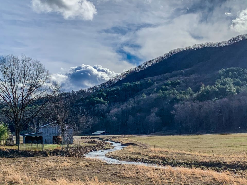 Mountain views as you drive to our cabin!