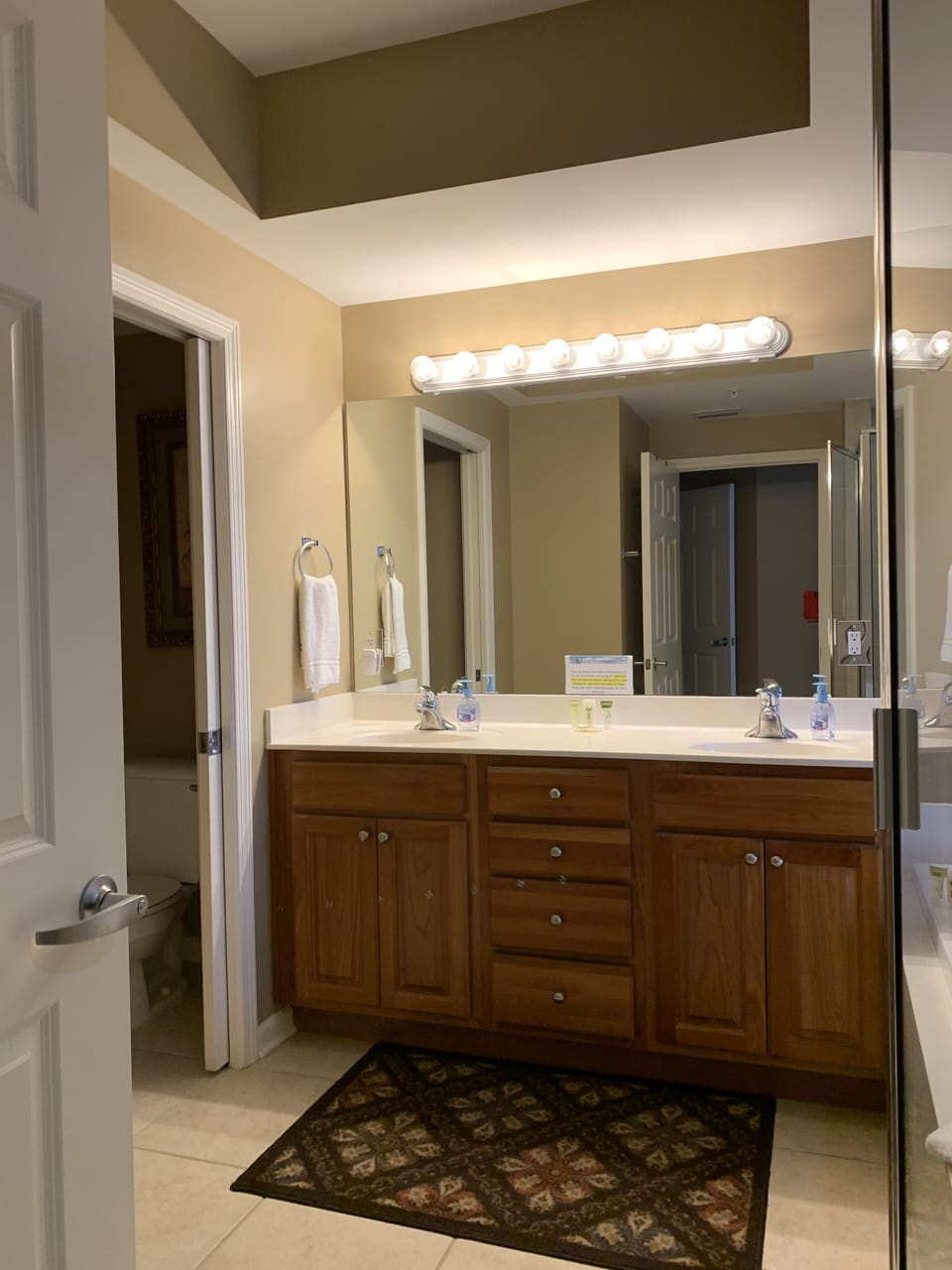 Master bathroom double sinks