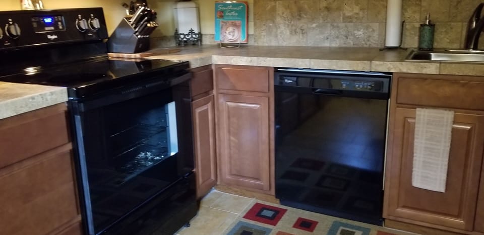 The kitchen is fully equipped from Toaster to Crock pot and more.