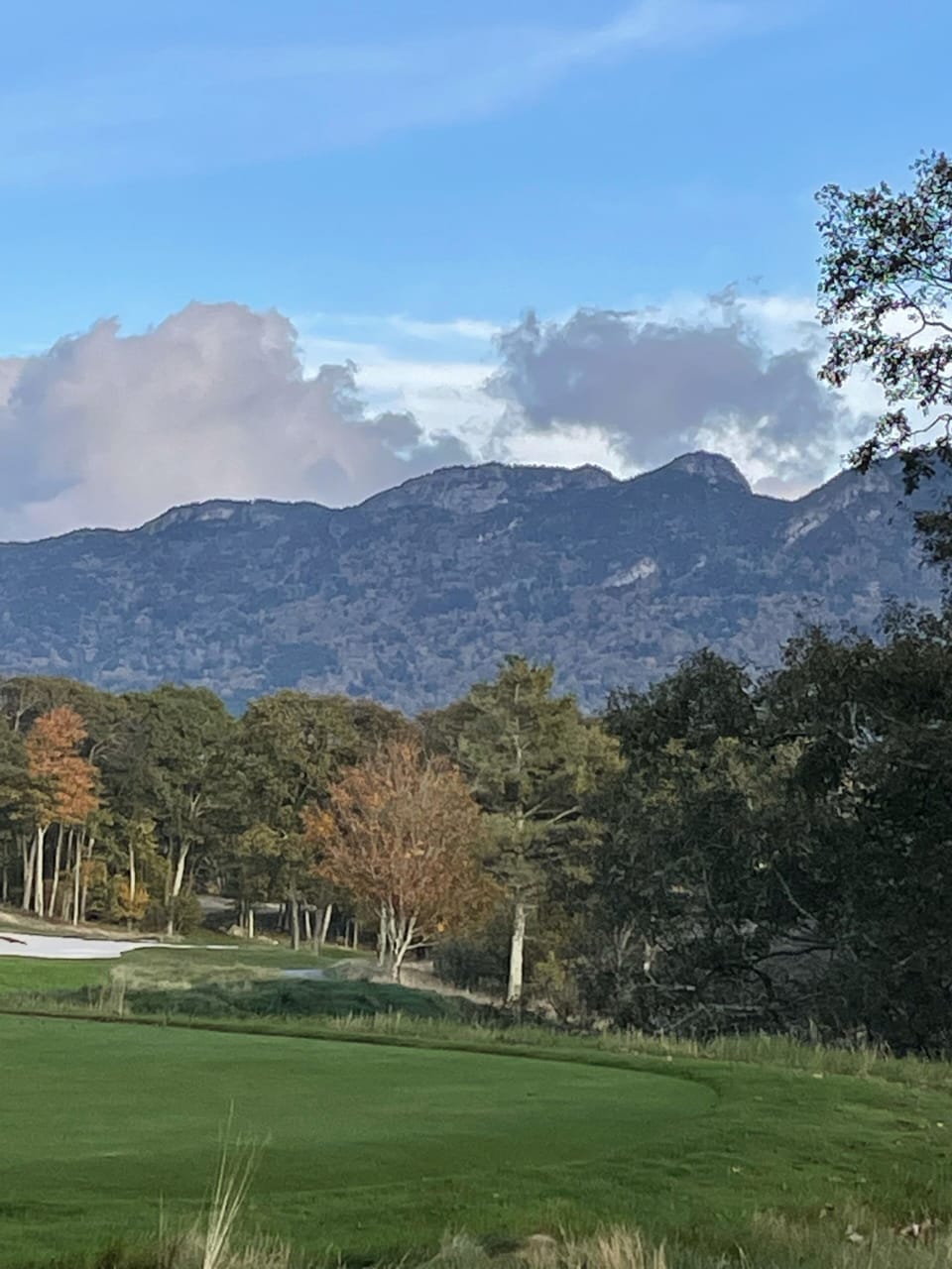 View of Grandfather Mountain from the third golf hole