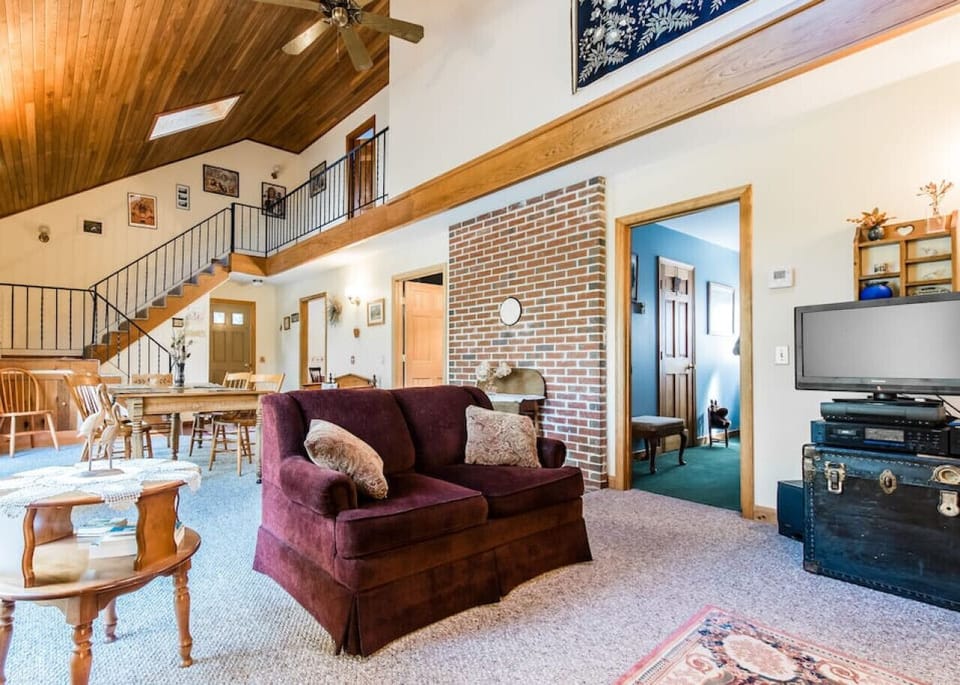 Living room and dining area has more than enough room for all your whole family and friends to gather.