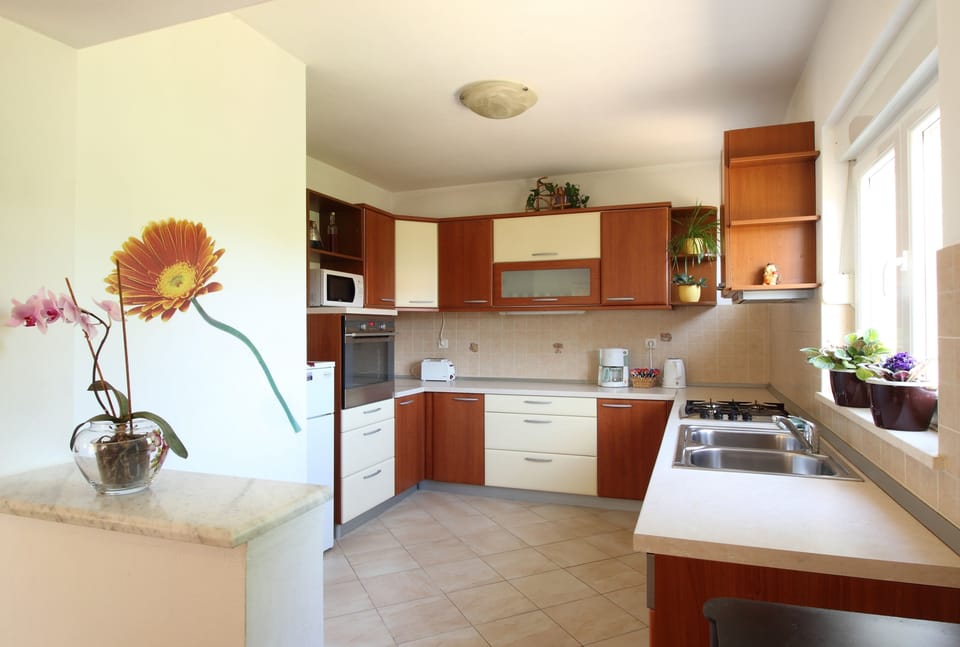 the kitchen